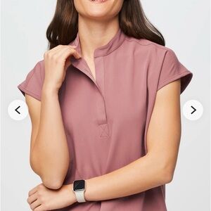 Figs Rafaela Scrub Top in Terracotta